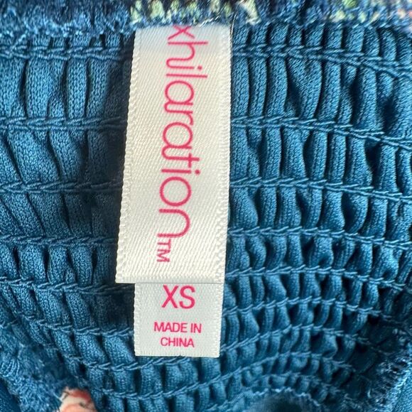 Blue and pink floral empire waist ruffle sundress size XS - Picture 6 of 7